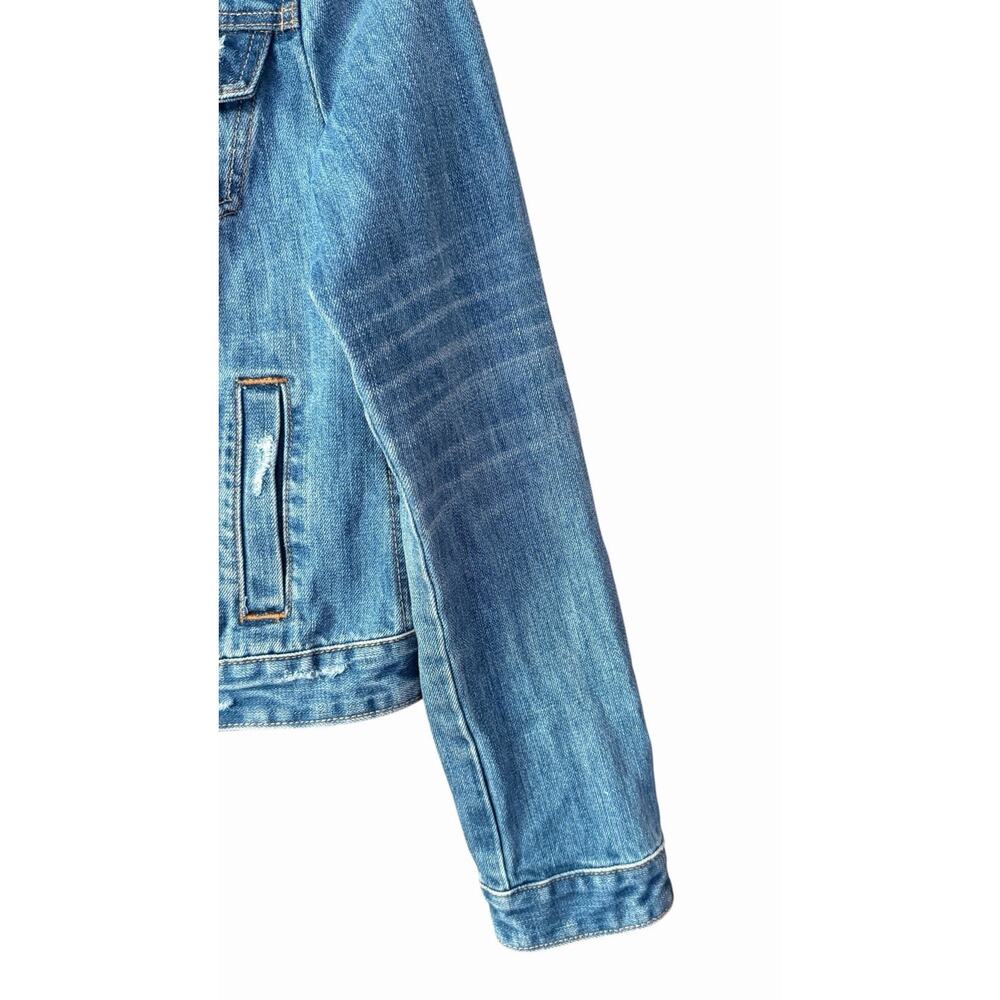 Abercrombie & Fitch Vintage Distressed Denim Trucker Jacket Y2K Women's Size M - Picture 9 of 16